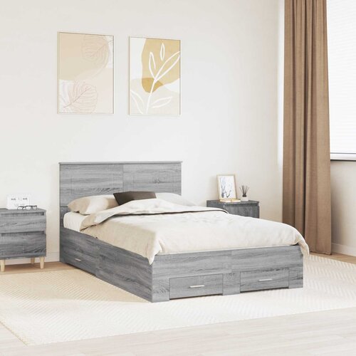  Krevetna konstrukcija s ladicama Siva Sonoma 135 x 190 cm Cijene