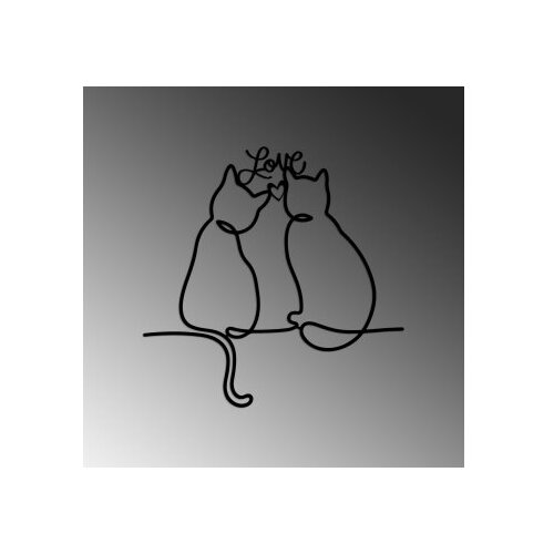 Wallity zidna dekoracija Cat 2-v2, 55x55cm, Crna Slike