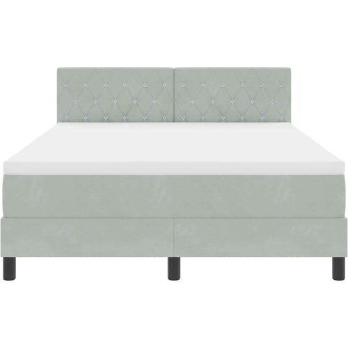 Box Spring Krevet s Madracem &amp;amp;amp LED Svjetlom Svjetlosiva 140x200 cm Bar&amp;scaron;un Slike