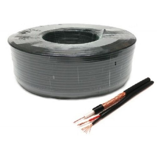 Gembird KABL-COAX-RG59+2X0.75 CCA/PE/100M outdoor koaksialni kabl sa napojnim kablom 2x0,75mm 100m, Crna Cene