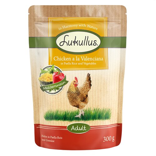 Lukullus vrečke piščanec s paella rižem in zelenjavo 6 x 300g Valenciana Cene