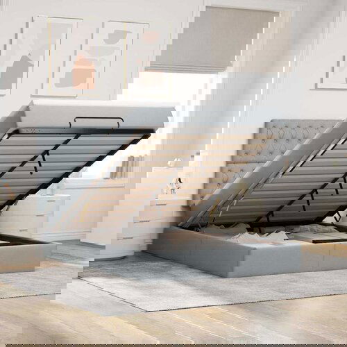 vidaXL Okvir kreveta s madraca svijetlosivi 140x200cm tkanine Cijene