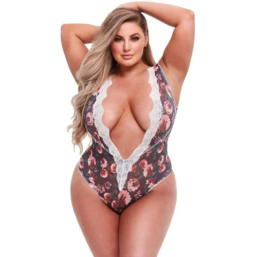 BACI Plus Size - bodi od cvjetne čipke