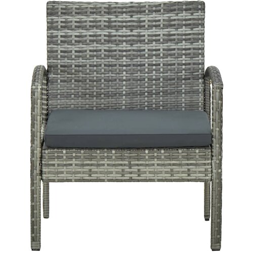 Maison Chic Vrtni Stoli - Stol za vrt z blazino poli ratan siv JS778, (21878789) Cene