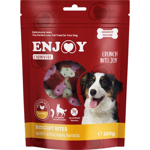 Enjoy carnivore biscuit bites hrustljave kostke, piščanec - 300 g Cene