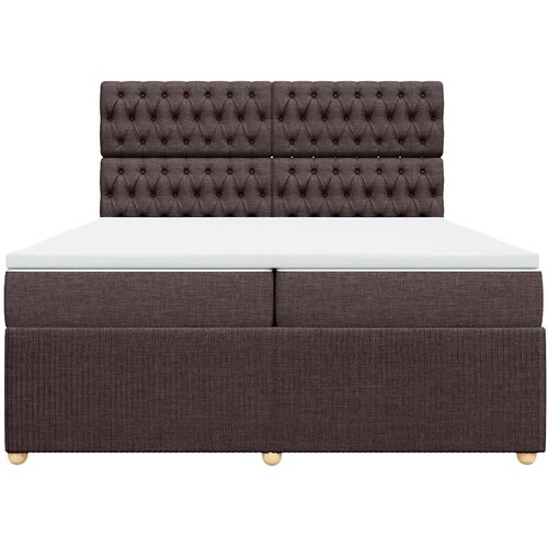  Krevet s oprugama i madracem tamnosmeđi 200x200 cm od tkanine Slike