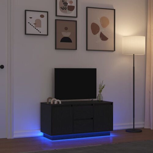 TV ormarić s LED svjetlima crni 100x41x50 cm Cene