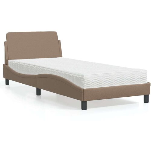  Krevet s madracem boja cappuccina 90 x 200 cm od umjetne kože Slike