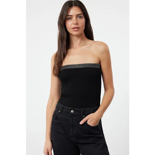 Trendyol Black Strapless Knitwear Blouse