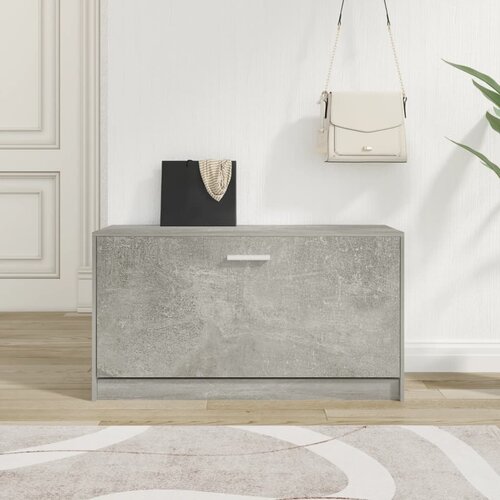 VidaXL Regal za čevlje betonsko siv 80x24x45 cm inženirski les Slike