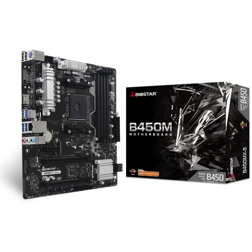 Biostar MB B450MX-S, mATX, Soc AM4, DDR4, M.2, GbE LAN, HDMI Slike