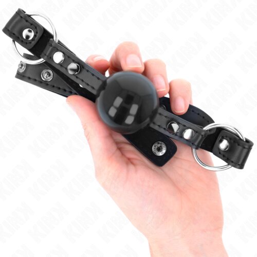 Kink Gag With Tip Rivet And Snap Lock Black (4 Cm) Slike