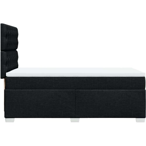 VidaXL Box spring krevet s madracem crni 90x190 cm od tkanine Slike