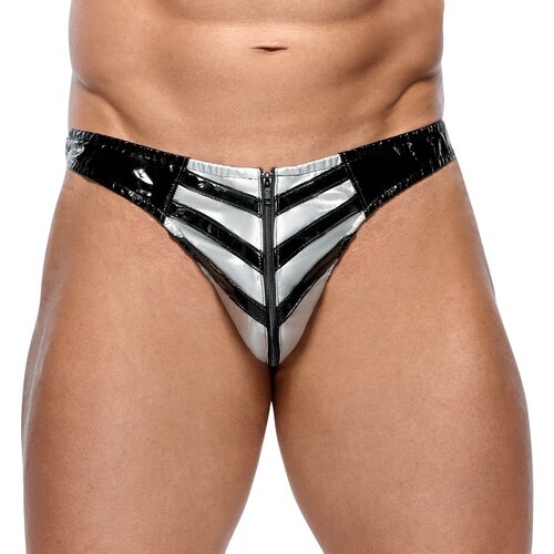 Black_Level 2 Tone Vinyl Thong 2890534 XL Cene
