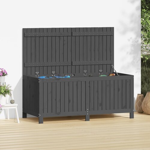 VidaXL Vrtna &amp;scaron;katla siva 147x68x64 cm trdna borovina Slike