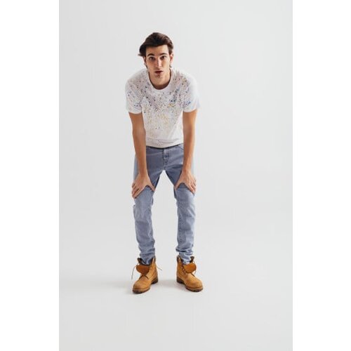 Legendww muške slim fit farmerke u svetloj denim nijansi sa suzenim nogavicama -model 121 .121-8251-l1 Slike
