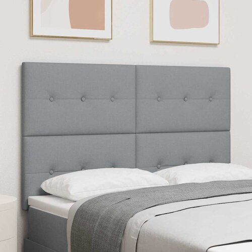  LED glava kreveta s LED trakama Svijetlo siva 144 cm tkanina Cene