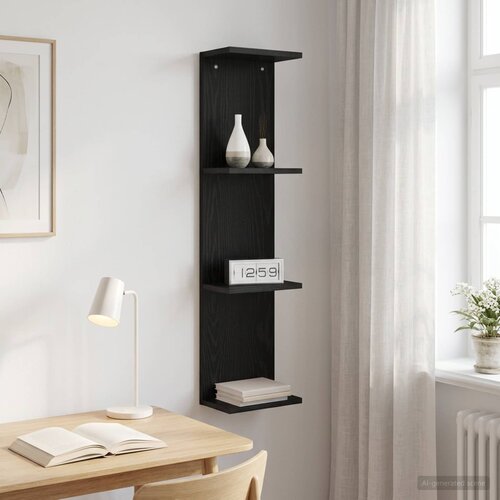  Polica na zidu Crni hrast 22 x 15 x 100 cm Konstruirano drvo Slike