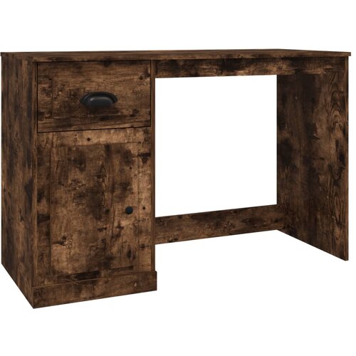 Maison Chic Pisalna miza - pisarni&amp;scaron;ka miza - Računalni&amp;scaron;ka miza s predalom dimljen hrast 115x50x75 cm inženir. les, (21785363) Slike