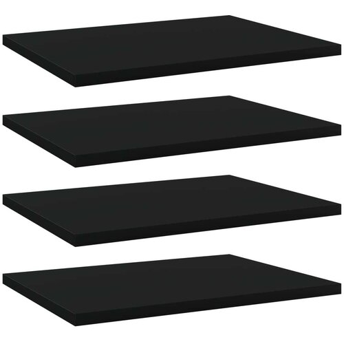 Police za knjige 4 kom crne 40 x 30 x 1 5 cm od iverice Slike