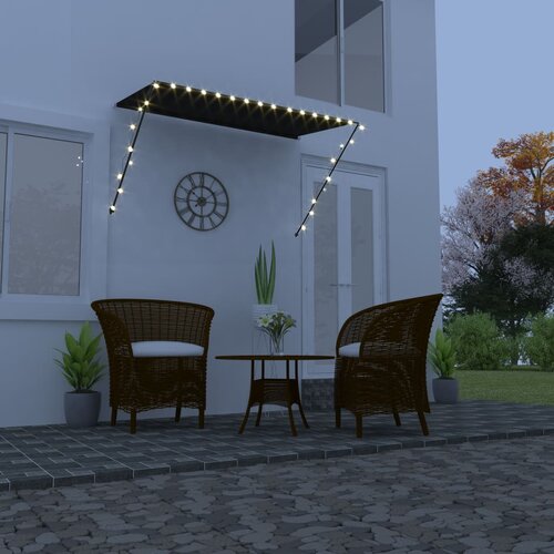 VidaXL Zložljiva tenda z LED lučmi 250x150 cm antracitna Slike