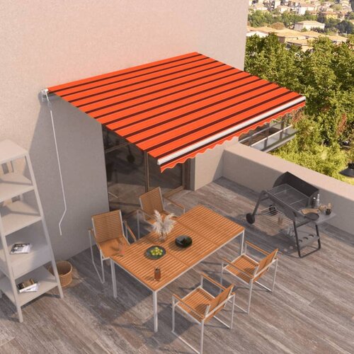 vidaXL Tenda na automatsko uvlačenje 400x350 cm narančasto-smeđa Cijene