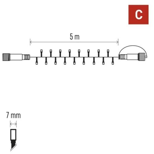  Spajajuće LED lampice 50xLED/5m IP44, hladno belo Slike