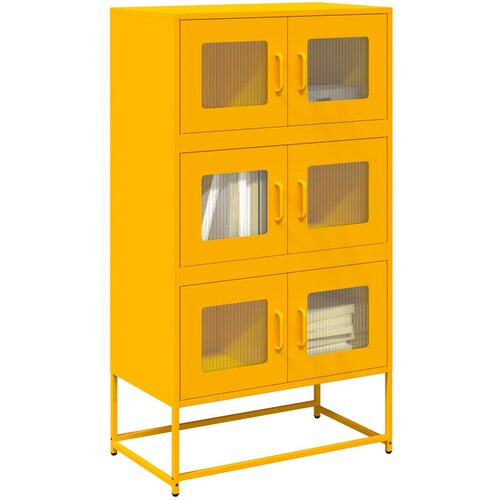 vidaXL Highboard Gorčično rumena 68x39x123 cm Jeklo Cene