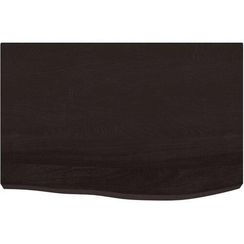  Zidna polica tamnosmeđa 60x40x(2-6) cm od obrađene hrastovine Slike