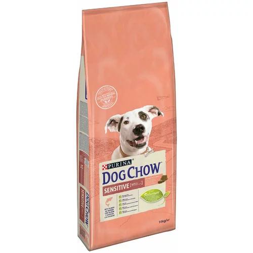 Dog Chow 12 + 2 kg gratis! Purina 14 kg - Adult Sensitive s lososom