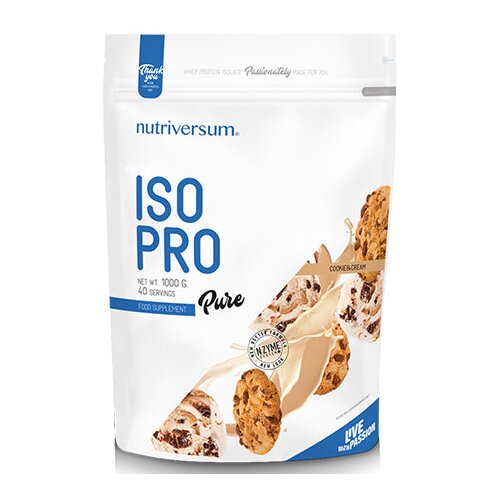NUTRIVERSUM ISO Pro 1000g, 40 Porcija - Visoko Kvalitetni Izolat Proteina Surutke Slike