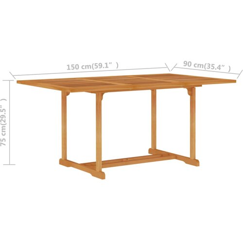  Vrtni stol 150 x 90 x 75 cm od masivne tikovine Slike