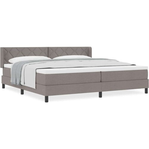  Boxspring krevet s madracem s madracem Sivo-smeđa 200 x 200 cm Slike
