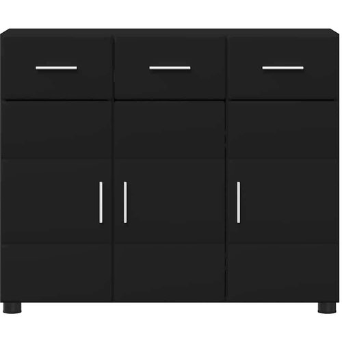  Kreveta s policom Crna 88 5 x 30 5 x 73 cm Konstruirano drvo Slike
