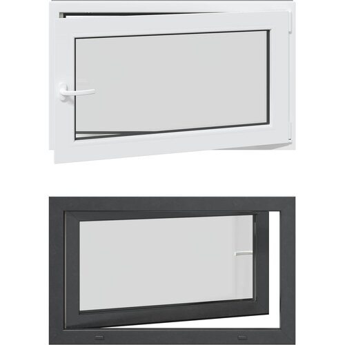  Prozor za podrum RISOR 100 x 50 cm PVC i staklo Antracit Slike