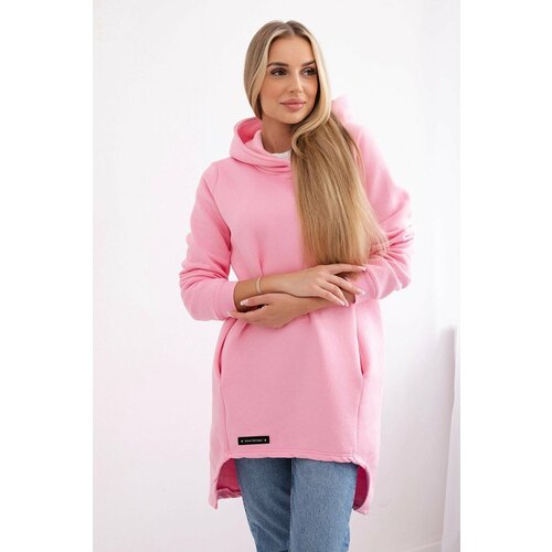 Kesi Insulated sweatshirt with a longer back - light pink Cene