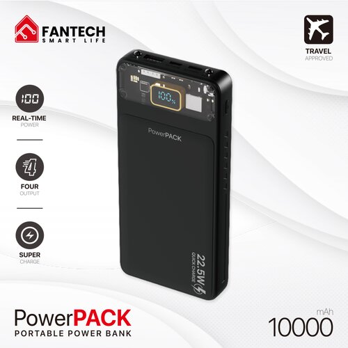 Fantech Power bank Prenosiva baterija T1 10000mAh QC/ PD/ 22.5W crni Cene