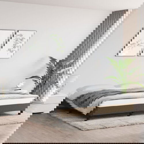 The Living Store Posteljni okvir brez vzmetnice temno rjav 180x200 cm blago - Posteljni Okvir, (21524244) Slike