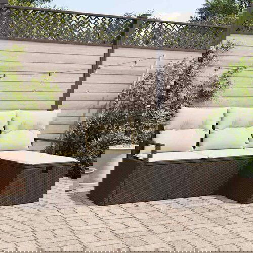 vidaXL 4-deln set vrtnega kavča z blazinami rjav poli ratan Cene