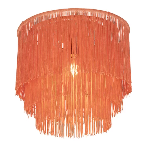 QAZQA Orientalska stropna svetilka zlato roza odtenek z obrobami - Franxa