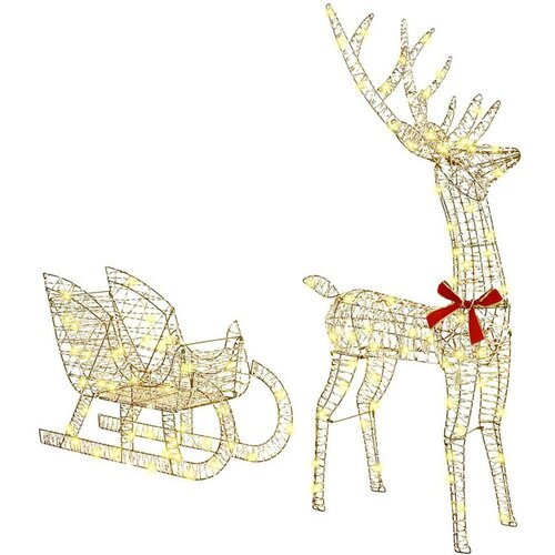 vidaXL Reindeer vuče saonice Topla bijela 120 cm 55 cm PET Cene