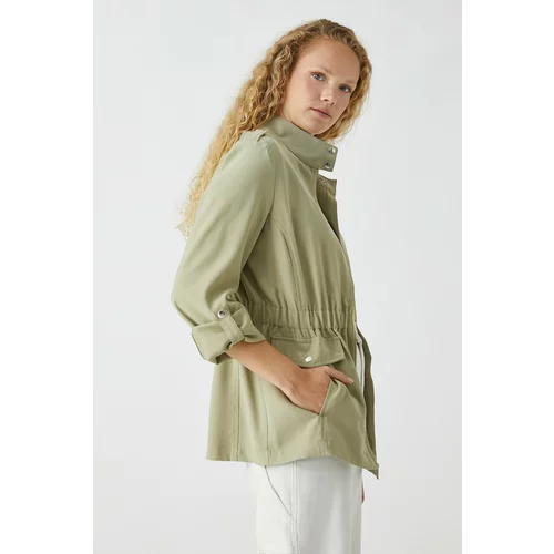 Koton Trench Coat - Green - Double-breasted
