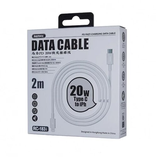 Remax USB kabel Marlik RC-183i PD 20W brzo punjenje Type-C za iPhone Lightning bijeli 2m Cene