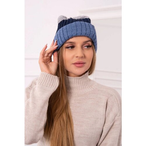 Kesi Cap with fleece Bojana K265 navy blue+turquoise+dark grey Slike