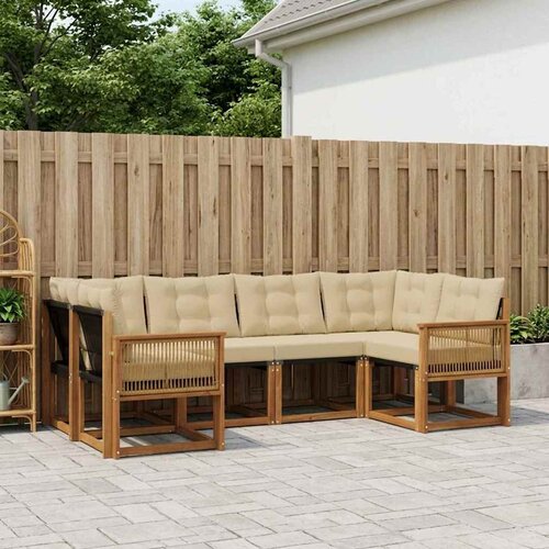  Set vanjskih sofa 6 kom. Prirodna i bež Smeđa 245 x 128,5 x 73 cm Cene