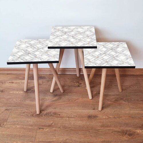 Hanah home Set 3 stočića 3Shp319 White Cene