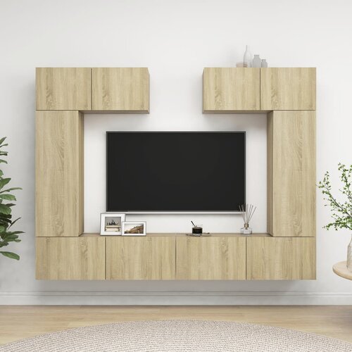 The Living Store Komplet TV omaric 6-delni sonoma hrast inženirski les - Komplet TV Omaric, (21374592) Slike