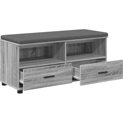  Klupa za hodnik s jastukom Sivi Sonoma 100 x 38 x 46 cm Slike