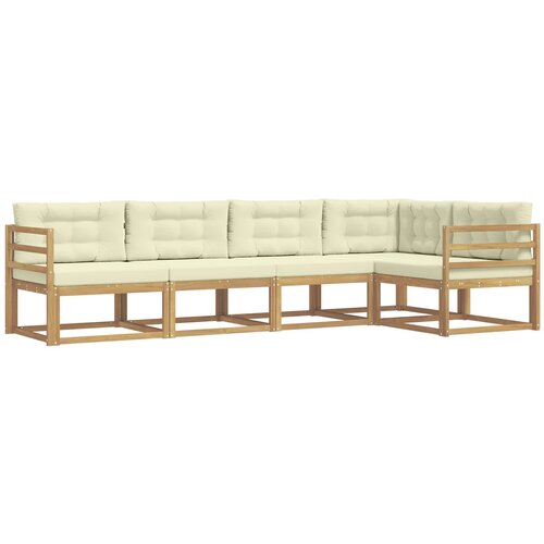 vidaXL Zunanja garnitura za sedenje 4 pcs Bela in krem Poliester, (5000280333) Cene