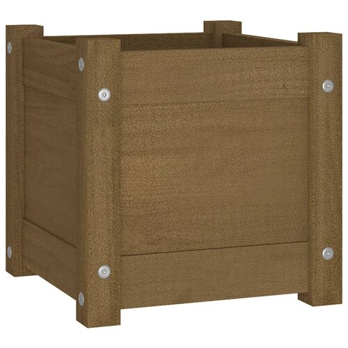 Maison Chic Vrtno cvetlično korito - Cvetlični Lonec medeno rjavo 31x31x31 cm trdna borovina, (21788994) Slike